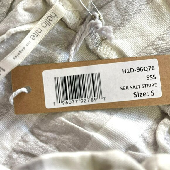 Revolve Hello Nite Linen Striped Paperbag Shorts Gray White Sz Small NWT - Picture 4 of 4